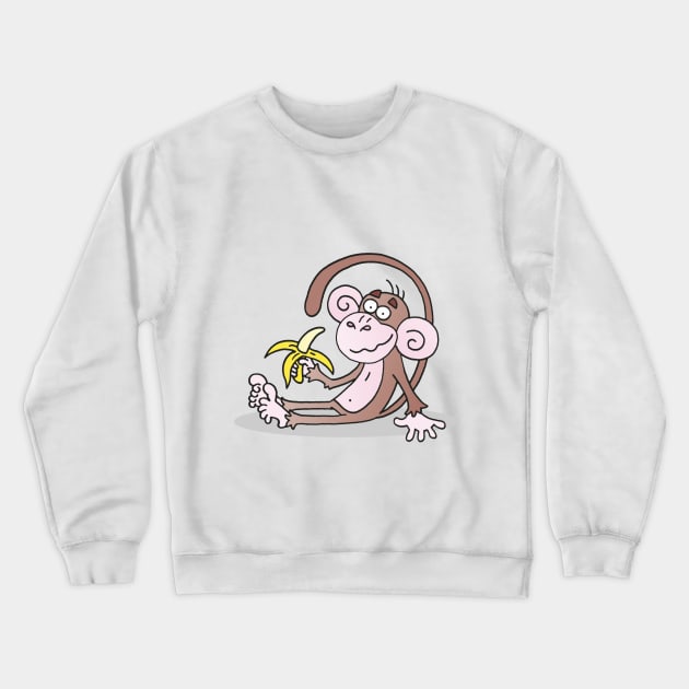 Monkey with a banana Crewneck Sweatshirt by varus